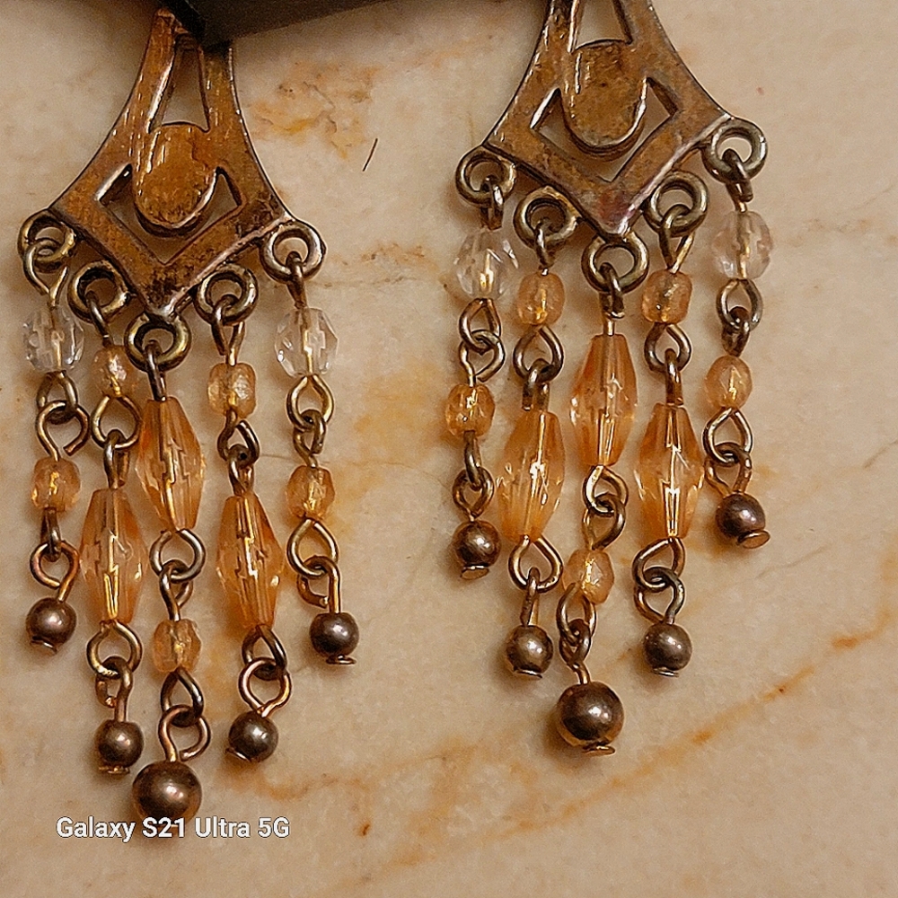 Fall beautiful Crystal beaded earrings  ✨ - Picture 6 of 6